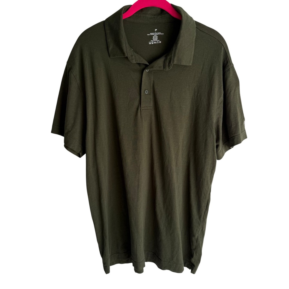 FABLETICS Dark Olive Green 24-7 Mens Lightweight Polo, L